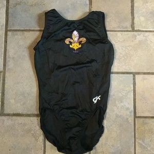 LSU tiger eye embroidered AM GK leotard